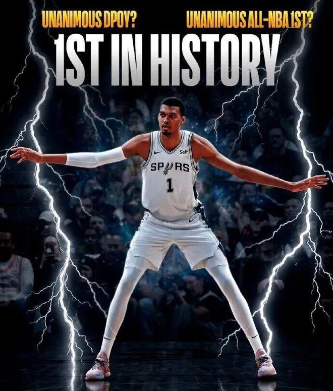 文班亚马全票当选DPOY，历史首人创纪录